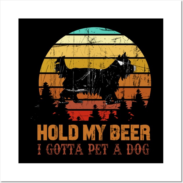 Holding My Beer I Gotta Pet This Yorkie Wall Art by Walkowiakvandersteen